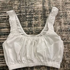 White Square Neck Crop Top